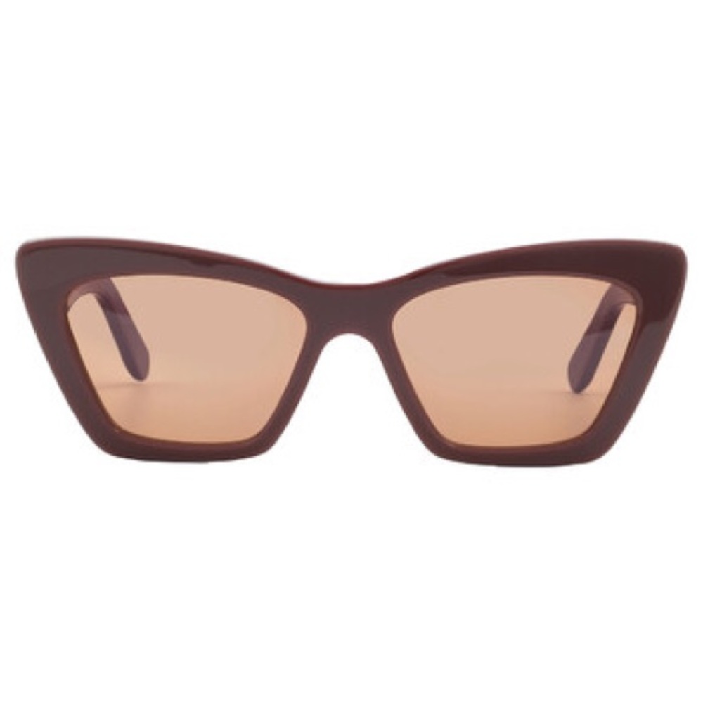 Salvatore Ferragamo Burgundy Cat-Eye Sunglasses